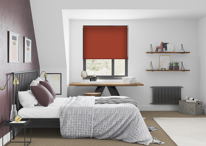 Palermo (Blackout), Crimson - Motorised Roller Blind - Image 5